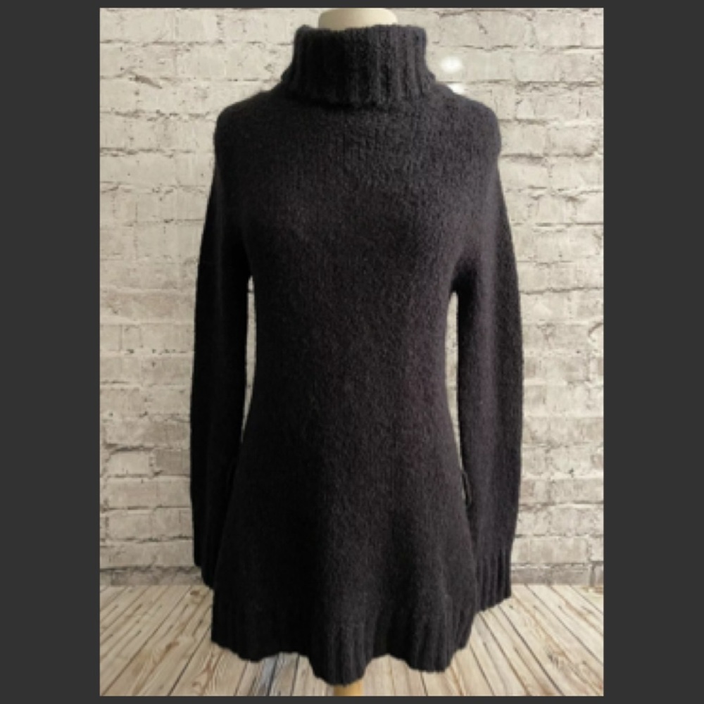 Free People Black Acrylic Mohair Knit Dress